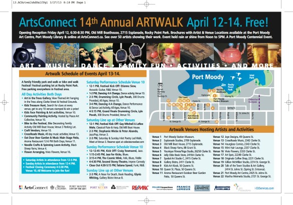 ArtWalk Schedule of Events-Centennial Page