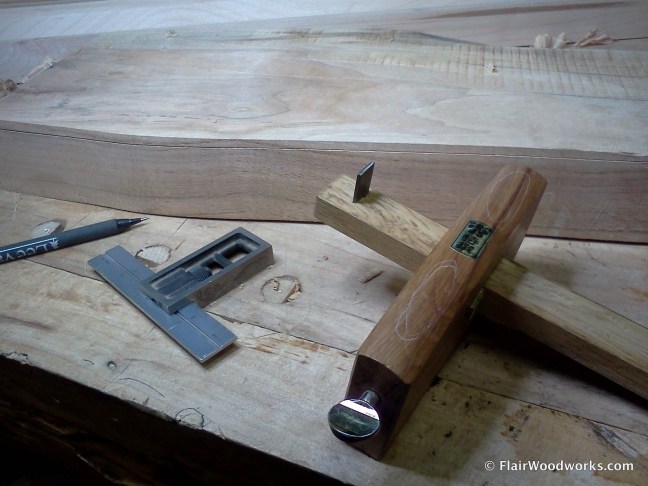 Pencil, Sliding Double Square, and Cutting Gauge