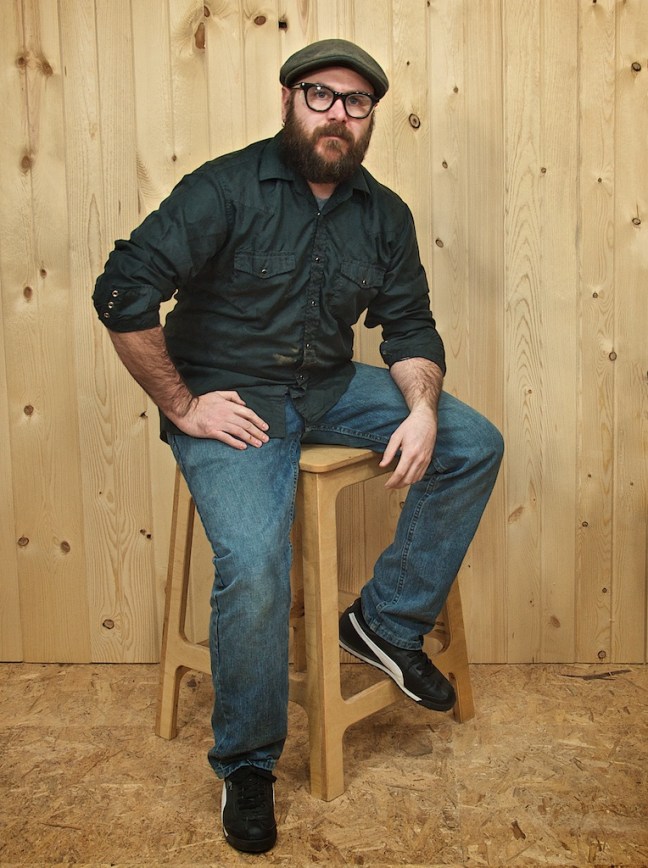 David Picciuto with Shop Stool