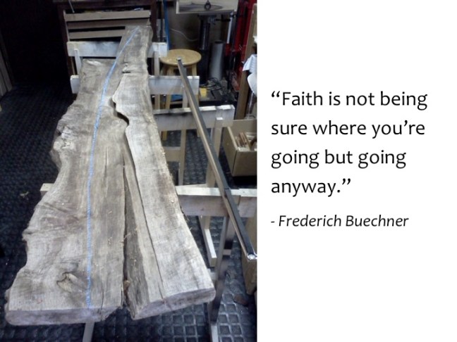 Faith is not being sure where you are going but going anyway. Frederich Buechner