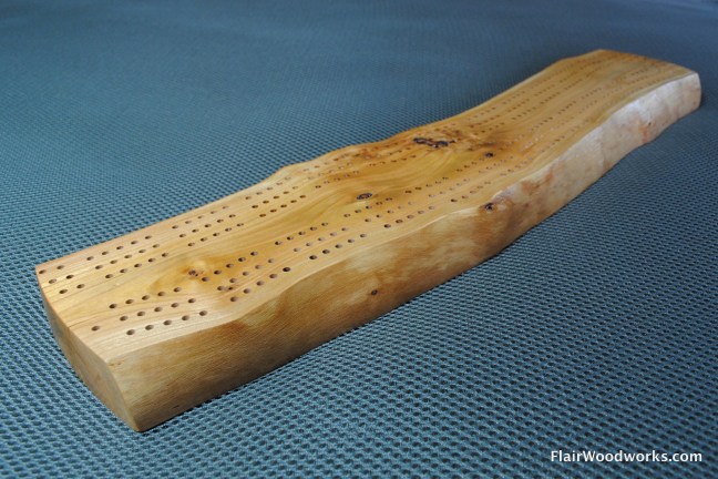 5 Live Edge Cribbage Board 22 Finish