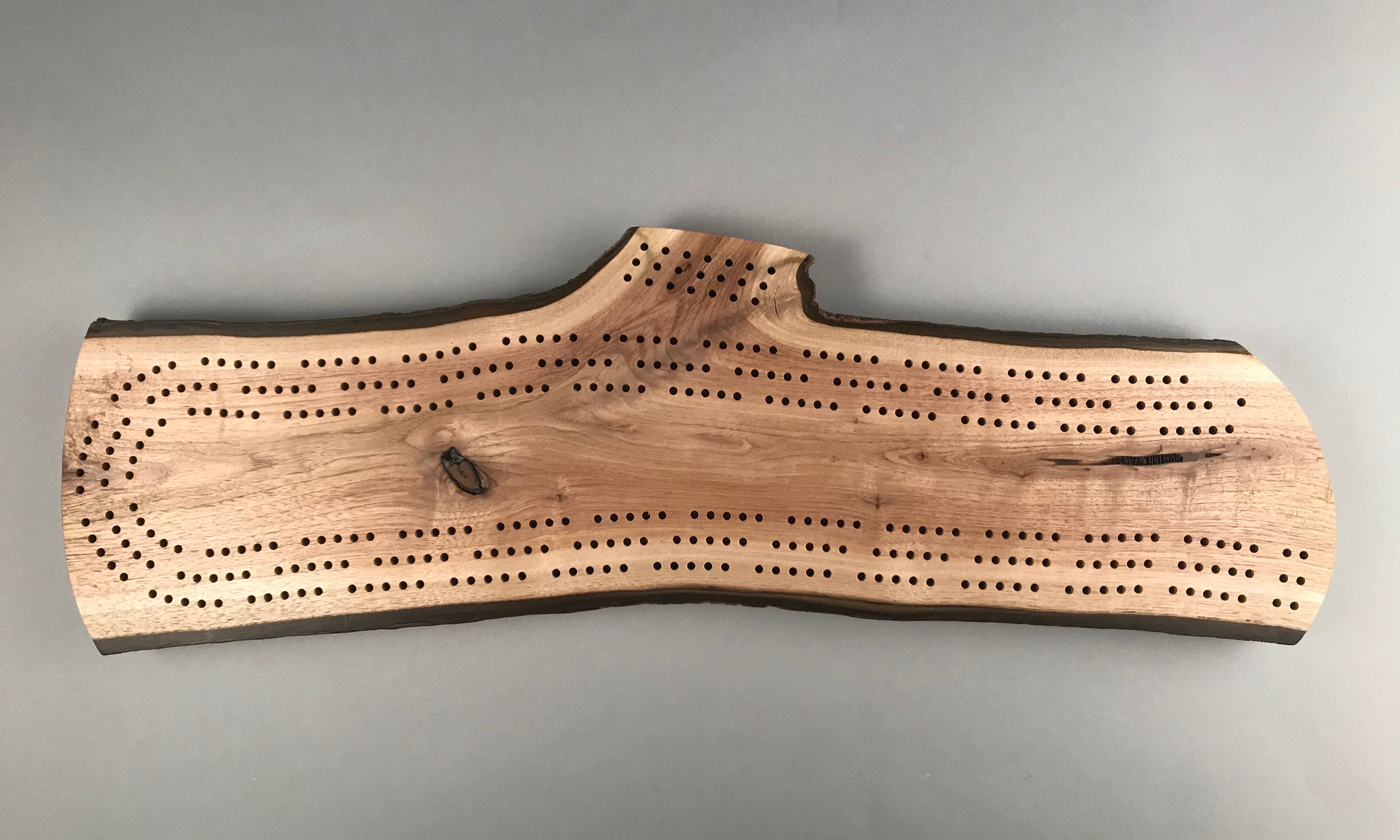 Live Edge Cribbage Board 34 Top